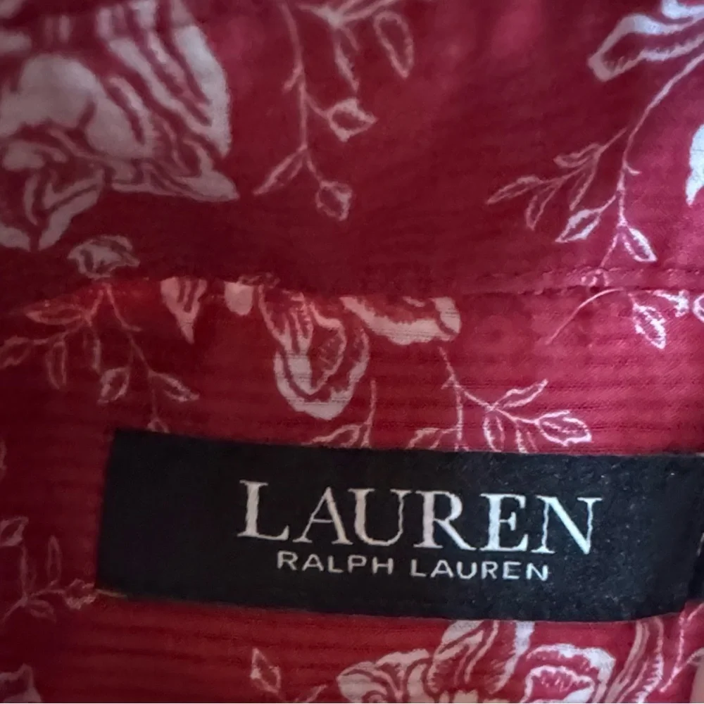 Lauren Ralph Lauren - Red Pocketed Curve Hem Floral Cuff Sleeved - XXS Wt11 - Picture 5 of 5